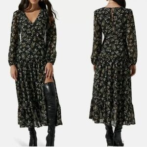 Astr the Label Black floral Dress